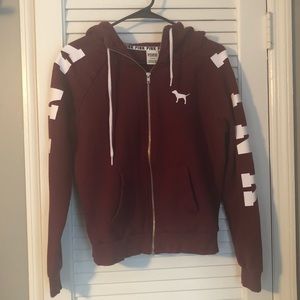 Victoria’s Secret PINK Maroon Zip Up Hoodie